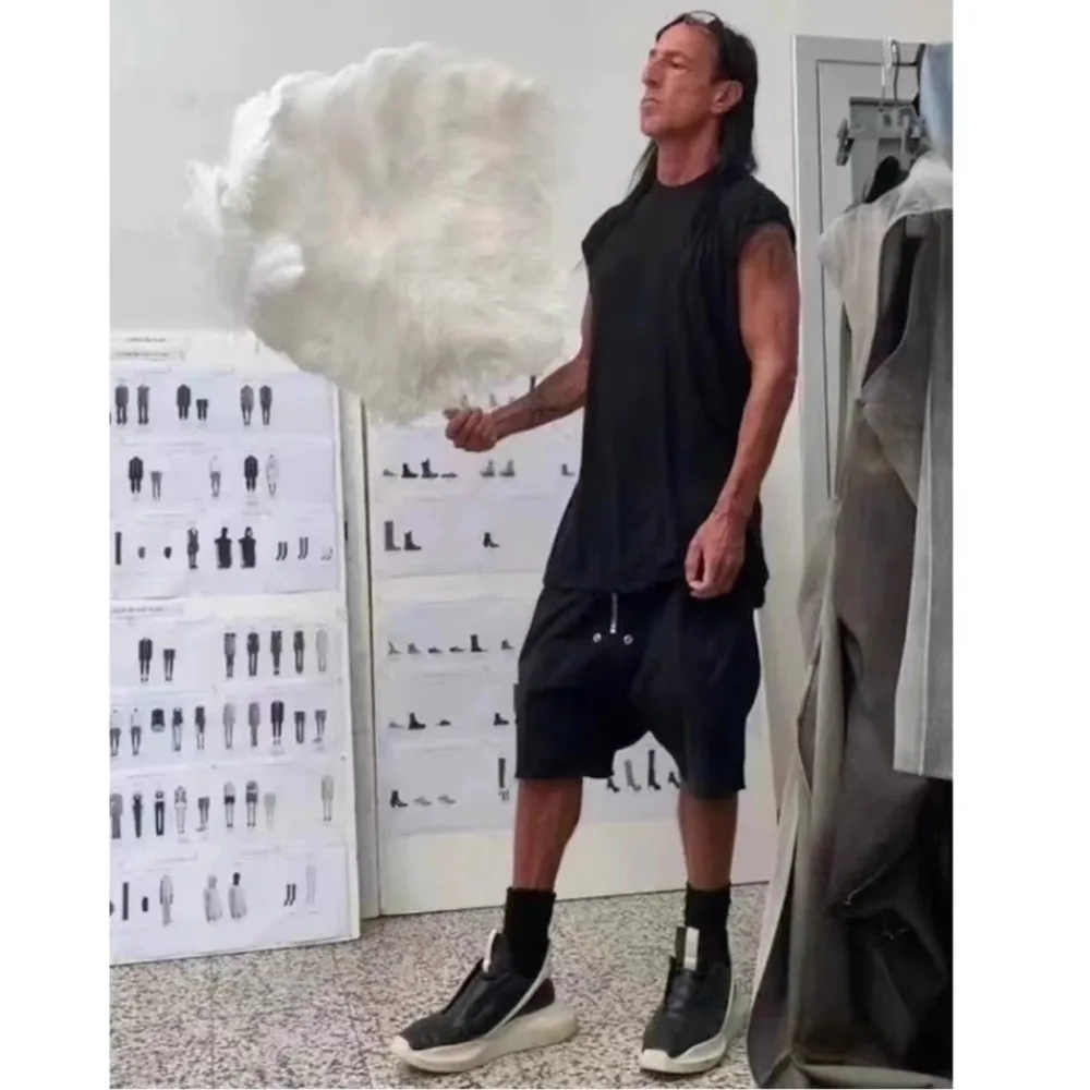 High Street Shorts Dark Style Men's Cargo Multi Pocket Functional Workwear Shorts Summer Loose Casual Five Quarter Pants