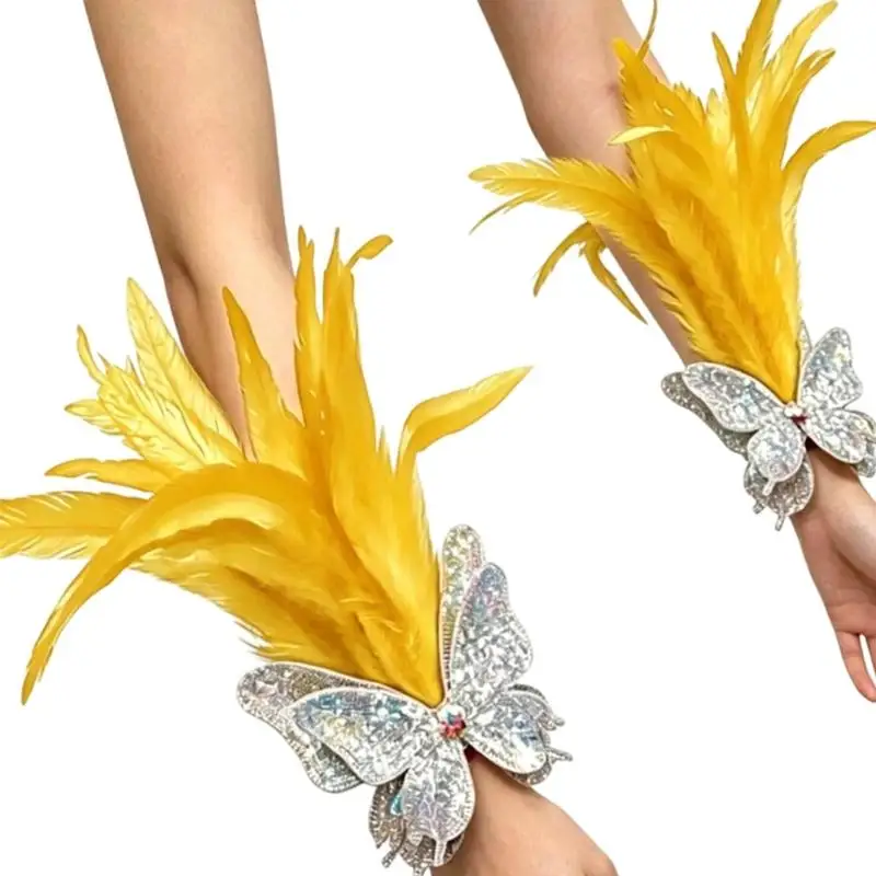A52E Costume Wrist Accessories Pair with Layered Trim for Party Looks