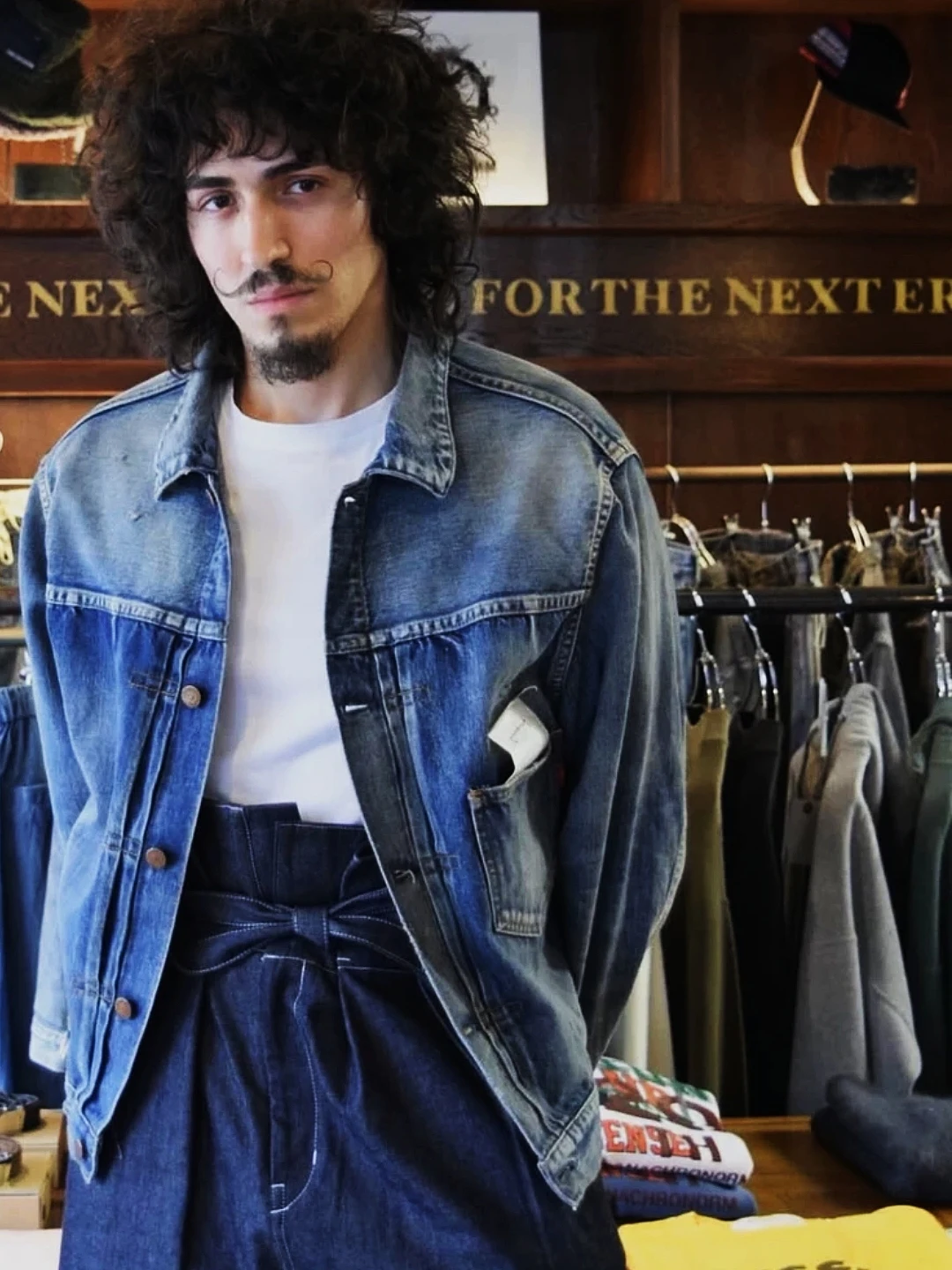 

Мужская джинсовая куртка ручной работы с эффектом потертости, свободного кроя, из хлопка, повседневная, Cleanfit, с длинными рукавами, на пуговицах