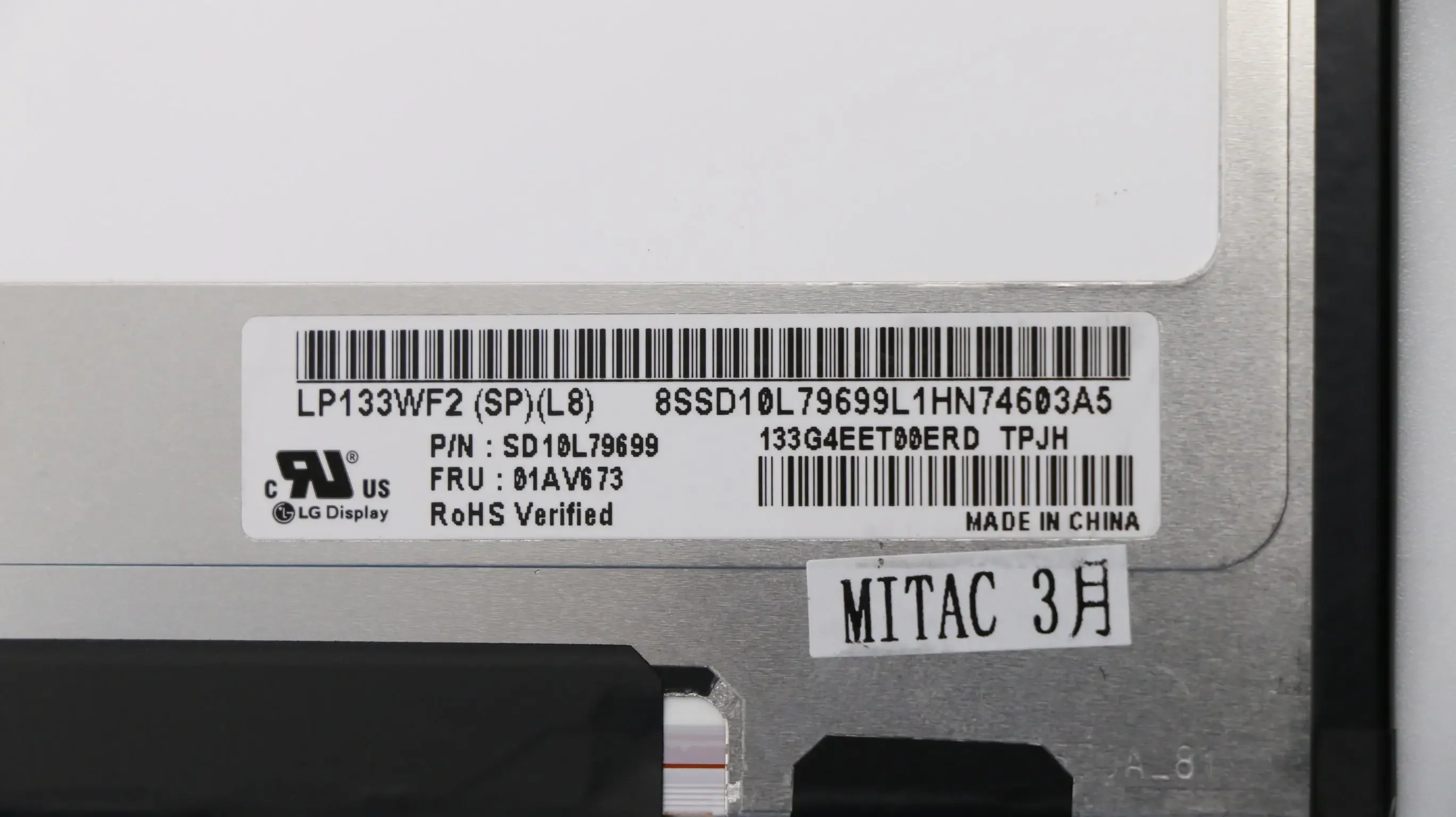 New Original LP133WF2 SP L8 for Lenovo Thinkpad 13 Gen 2 L380 L390 LCD Screen FHD IPS Nontouch 01AV673