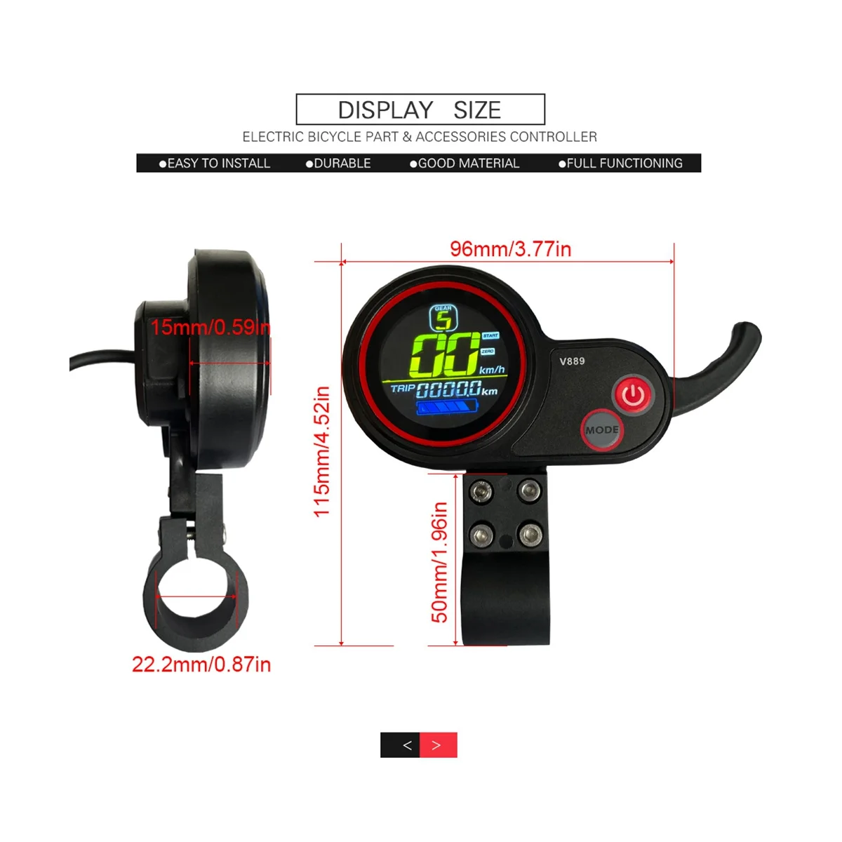 24/36/48V 26A 500/750W Controller a onda sinusoidale + Display V889 per Kugoo M4 Scooter elettrico bicicletta elettrica