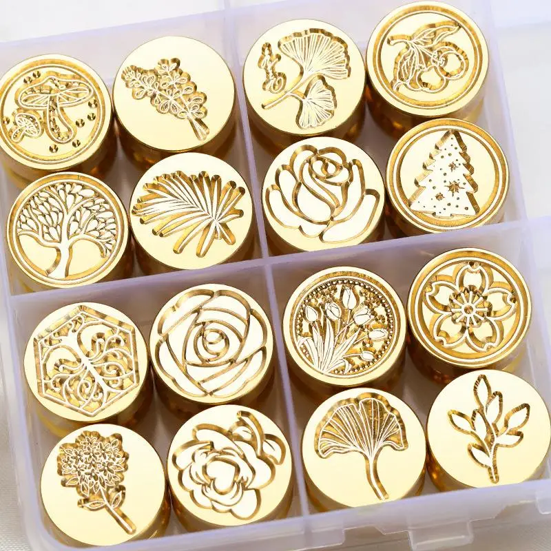 Plant Wax Seal Stamp Brass Head 15mm For DIY Sealling Wax Stamp Envelope Wedding Invitation Gift Wrap Scrapbooking Decorative