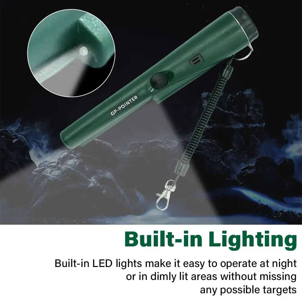 Caçador de tesouros portátil detector de metais pinponter ponteiro sonda detector de ouro identificar sensibilidade ajustável à prova dwaterproof água