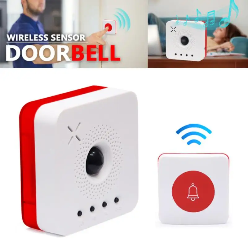 Meters 433 Mhz RF Wireless Doorbell Infrared Body Motion Sensor Visitor Alert Chime Alarm Burglar Work With Emergency Button