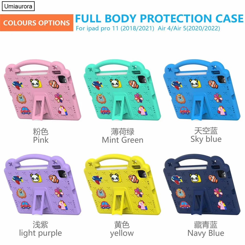 Kid EVA Tablet Case for IPad Mini Air 2 3 4 5 6 9.7 7th 8th 9th 10.2 10th Gen 10.9 Pro 10.5 11 inch Shockproof Stand Cover Shell