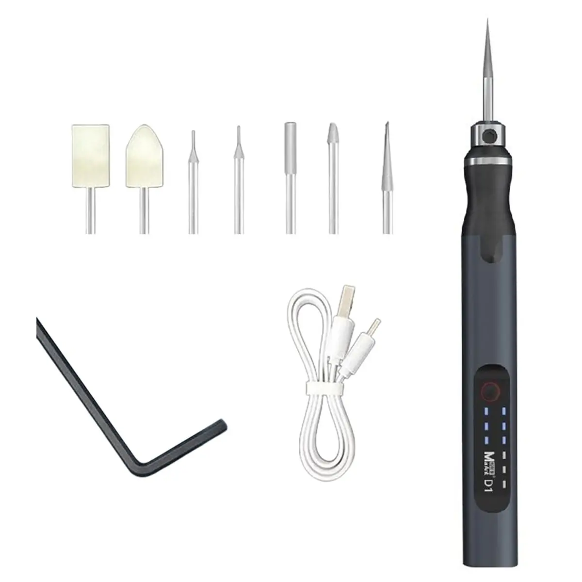 【Abrasives】 D1 Electric Sharpening Pen Smart Rechargeable Engraving Pen Mobile Phone CPU IC Grinding Grid Cutting Tool OCA Remov