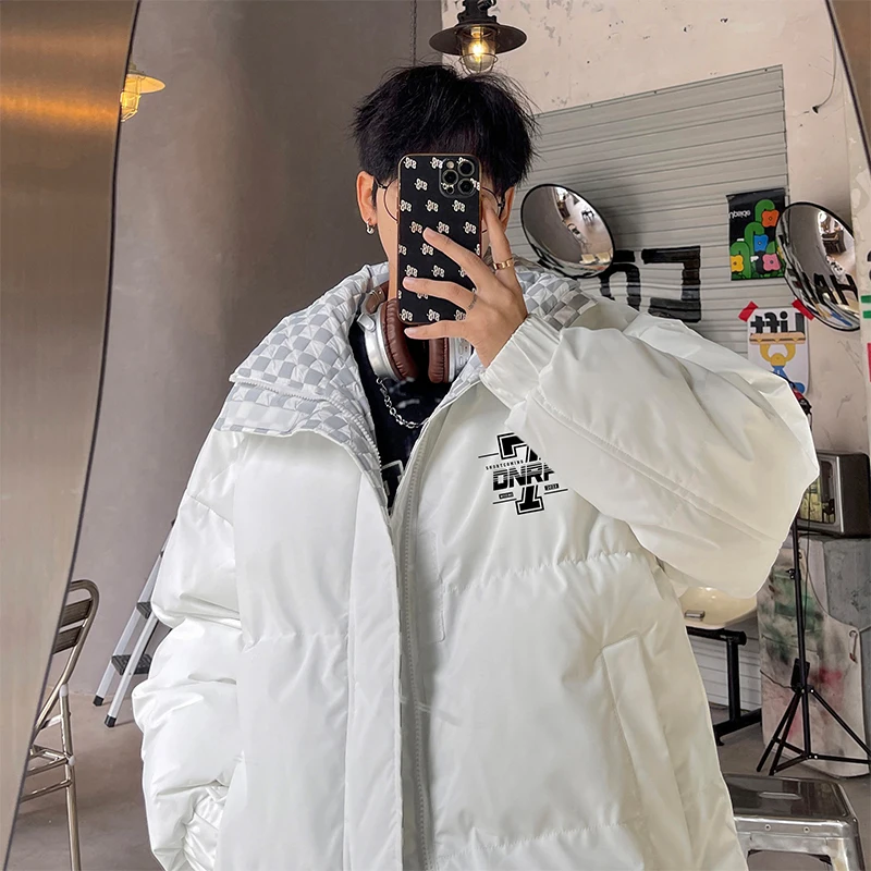 

Thiened down Cotton Jaet for Men Winter Stand Collar Youth Outerwear Casual Sle Warmth Guaranteed Faionable Treetter