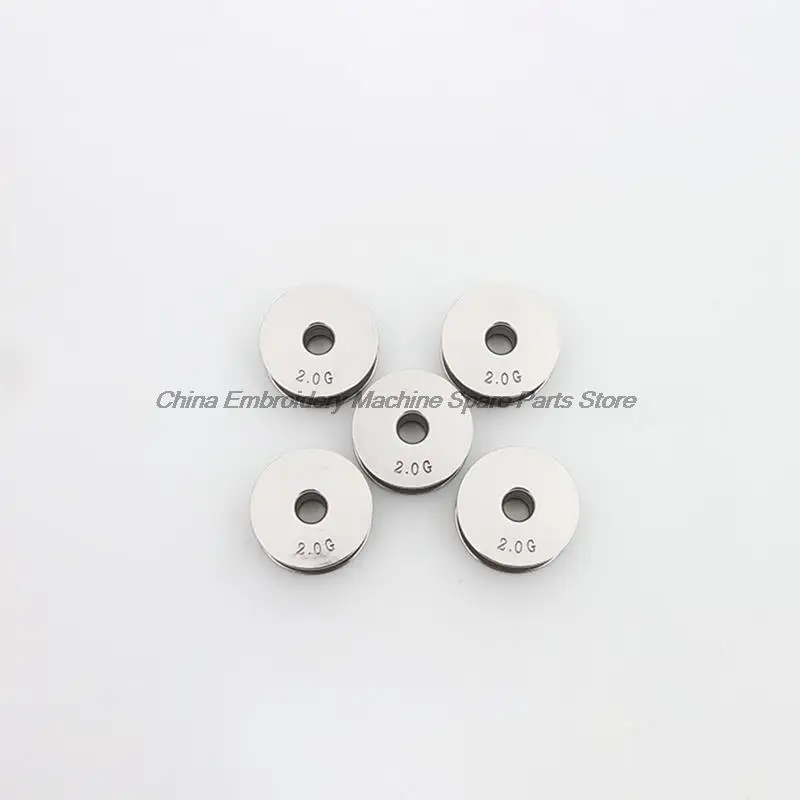 

100pcs bobbins silver white 2 times stainless steel bobbin diameter 25mm 2.0G core for Zgm Feiya Tajima Computer Embroidery Part