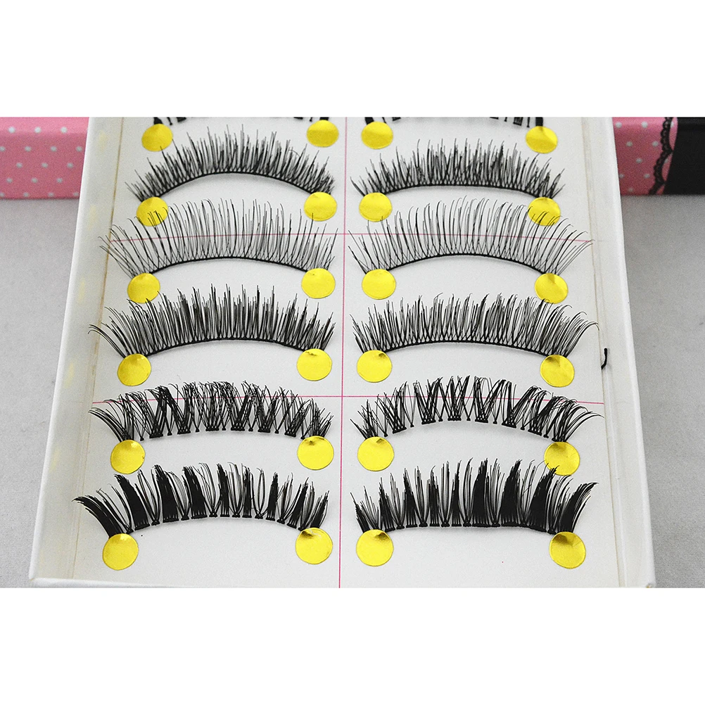 

Eyelash Mix Match Set Cross Transparent Stem Natural False Lashes Reusable Handmade Thick Glamorous Long