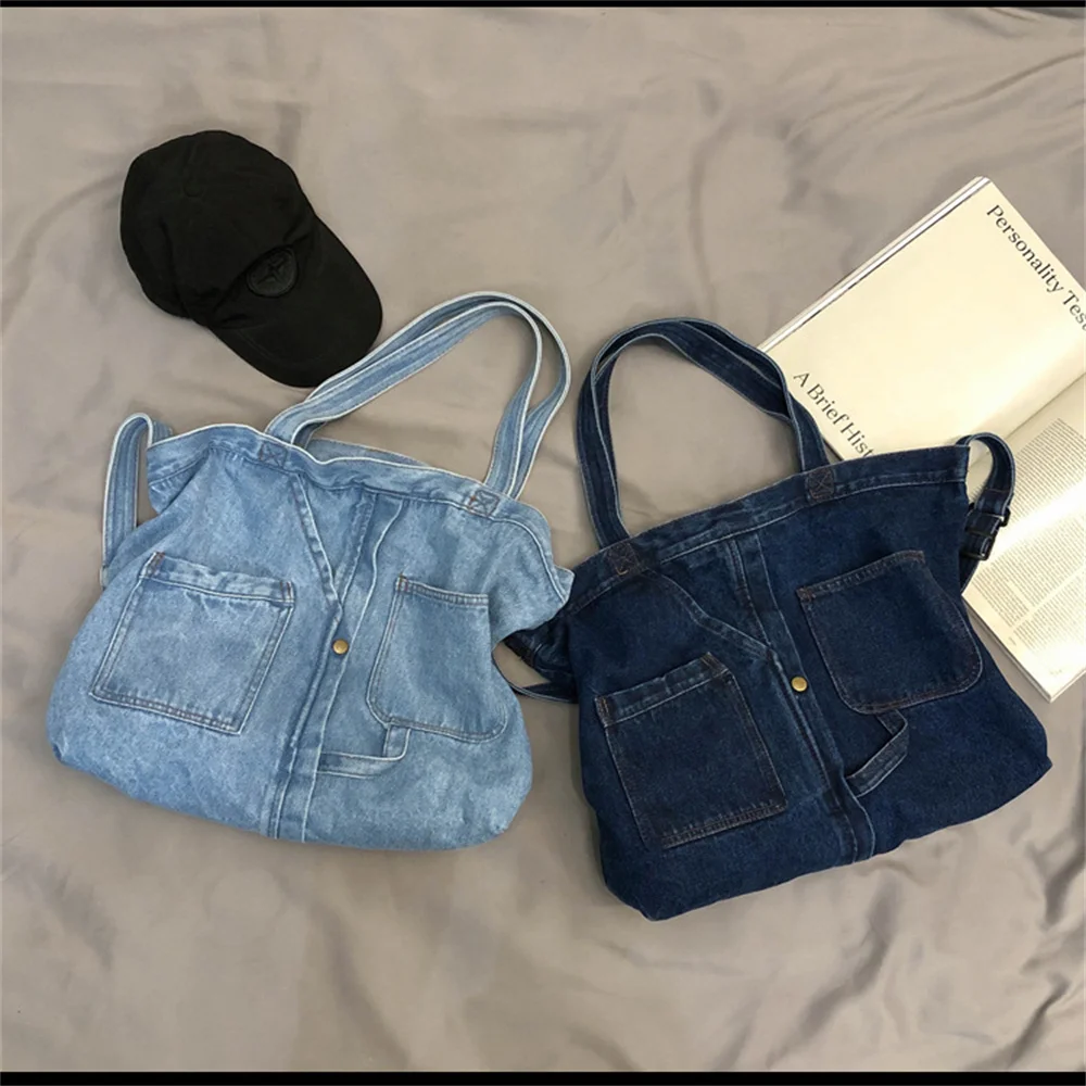 2023 New Harajuku Wash Denim Bag Women Handbags Large-Capacity Shoulder Bag Female Korean Version Girls Messenger Bag