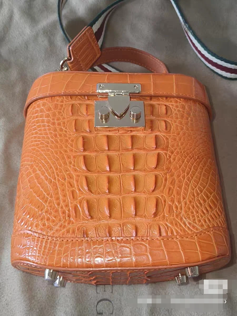 

2026 New Crocodile Leather Lady's Handbag Orange Fashion Woman Shoulder Bag Genuine Leather Crossbody bag For Female 45
