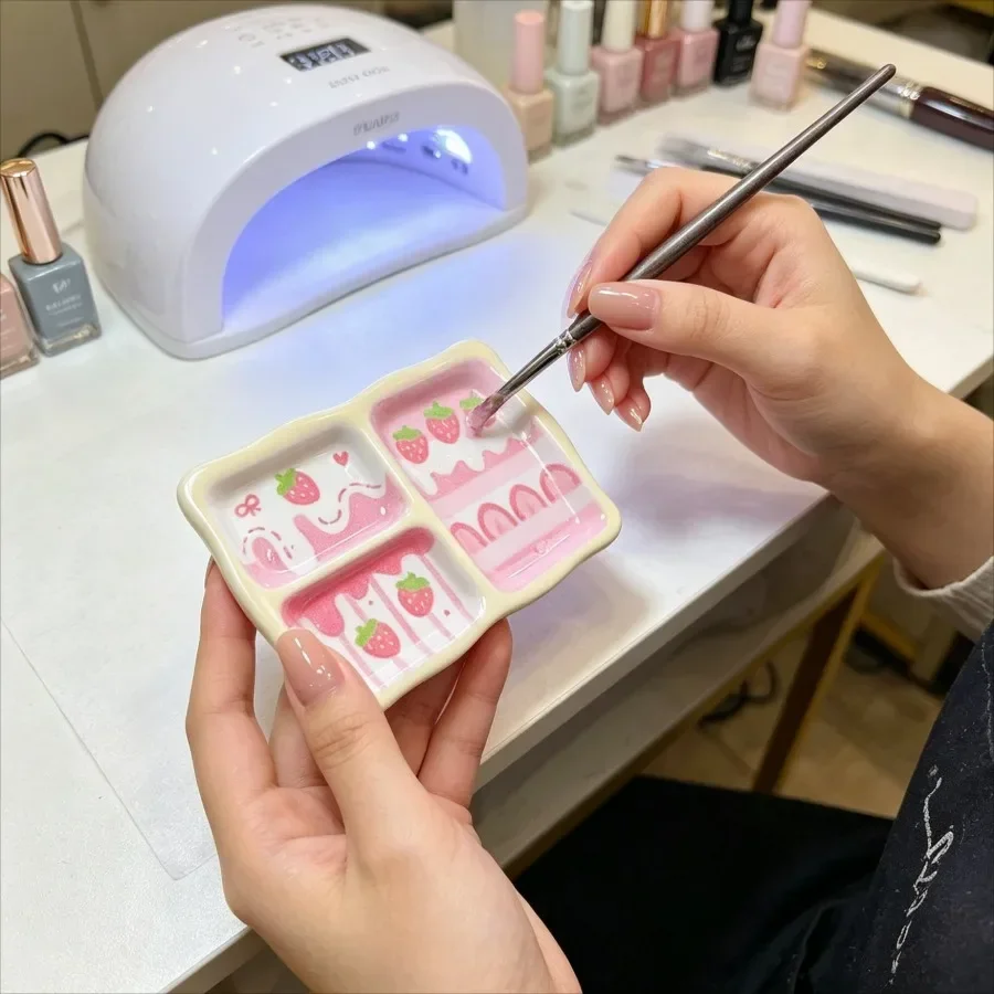 Portable Nail Art Mixing Palette With Multi-Grid Gel Polish Mixing Tray,Suitable For Salon & Home Use, Color Mixing Board Mini