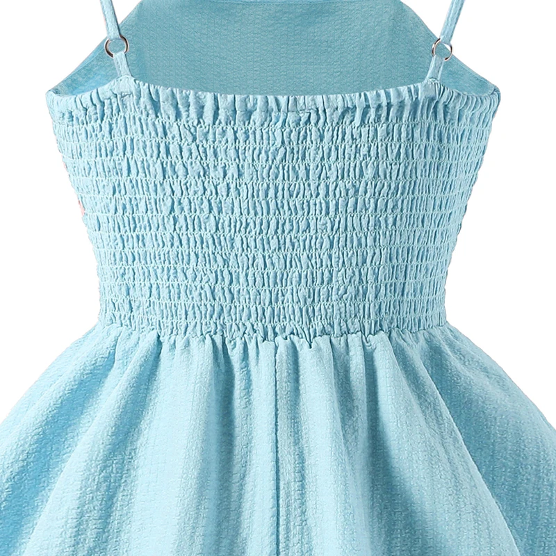 Kids Set Solid Pink Tiered Sling Princess Dress Sweet Style Tween Girls Dress Birthday Party Dating Clothes