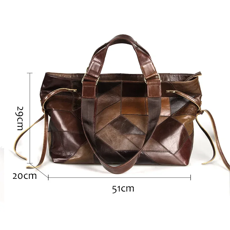 Luxury Patchwork Women Tote Bag Shoulder Bags Genuine Leather Large Capacity Overnight Bags Women Female Totes Brand Designer