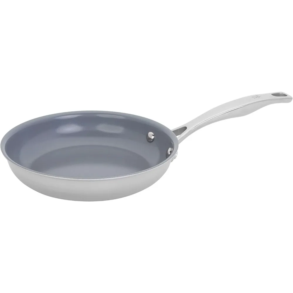 

8-дюймовая индукционно-готовая керамическая сковорода с антипригарным покрытием и конструкцией из нержавеющей стали для долговечности и легкой очистки