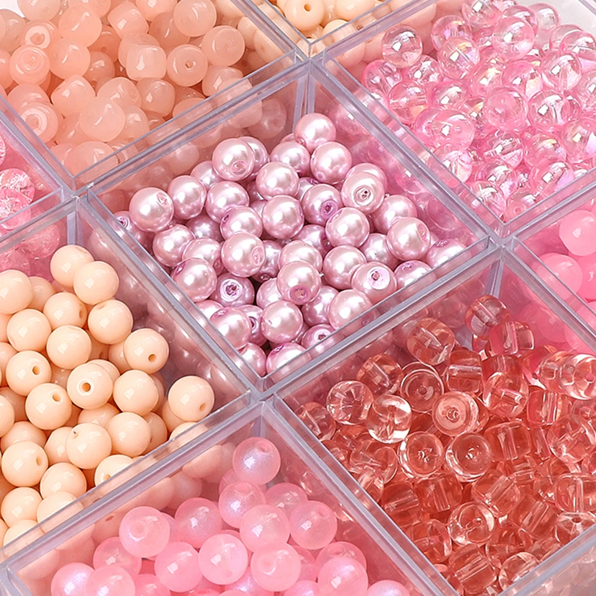 20pcs Pink Series Multi‑Style Glass Spacer Loose Beads for DIY Making  Jewelry Bracelets Necklaces Valentine's Day Gifts