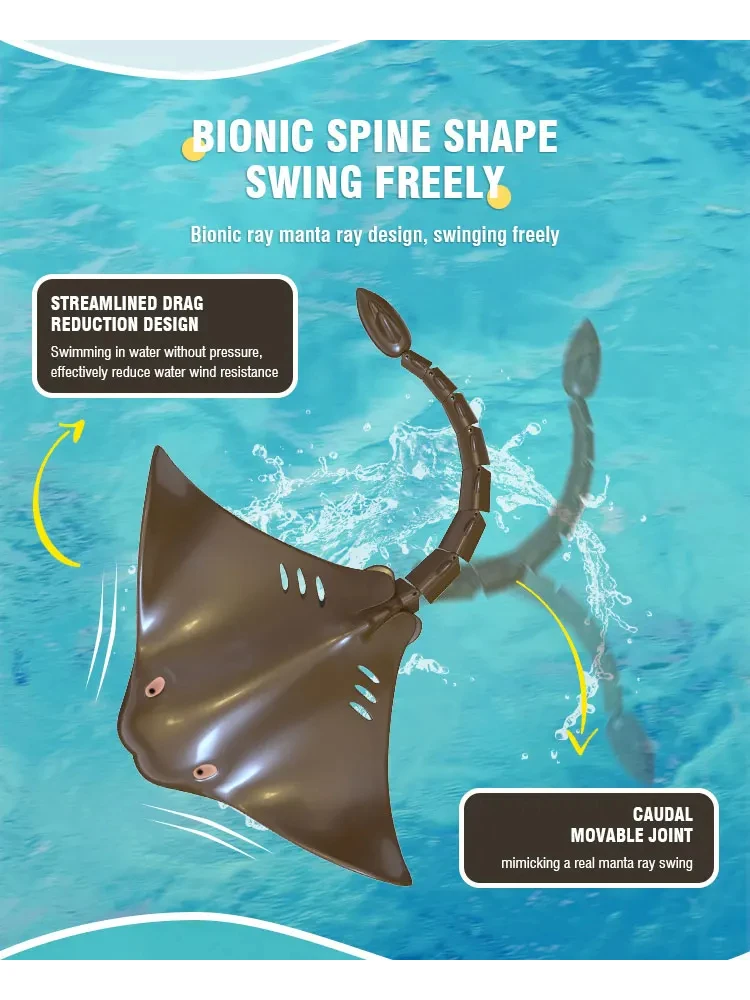リモコンサメおもちゃロボットRC動物マンタ2.4G電動サメ子供キッズおもちゃ男の子スイミングプール水上ボート船