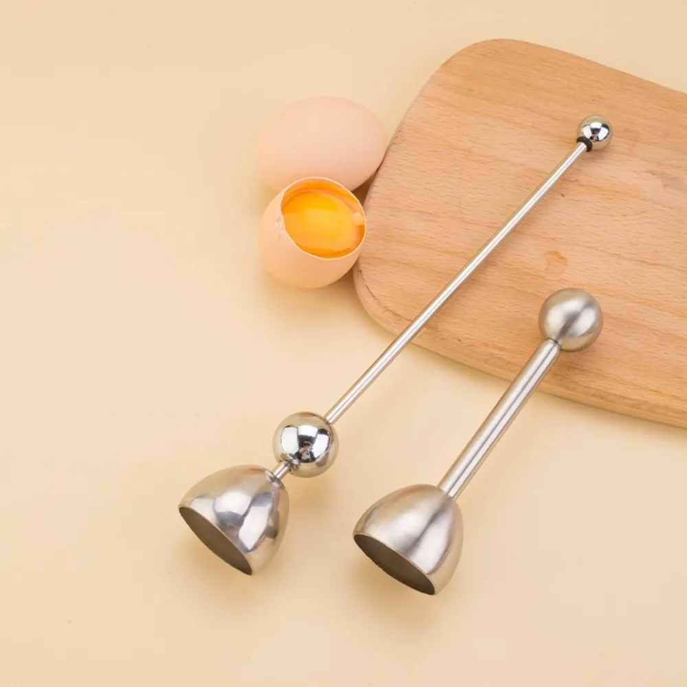 

2pcs Stainless Steel Egg Topper Cracker Professional Practical Egg Cracker Separator Multifunction Egg Knocker Opener