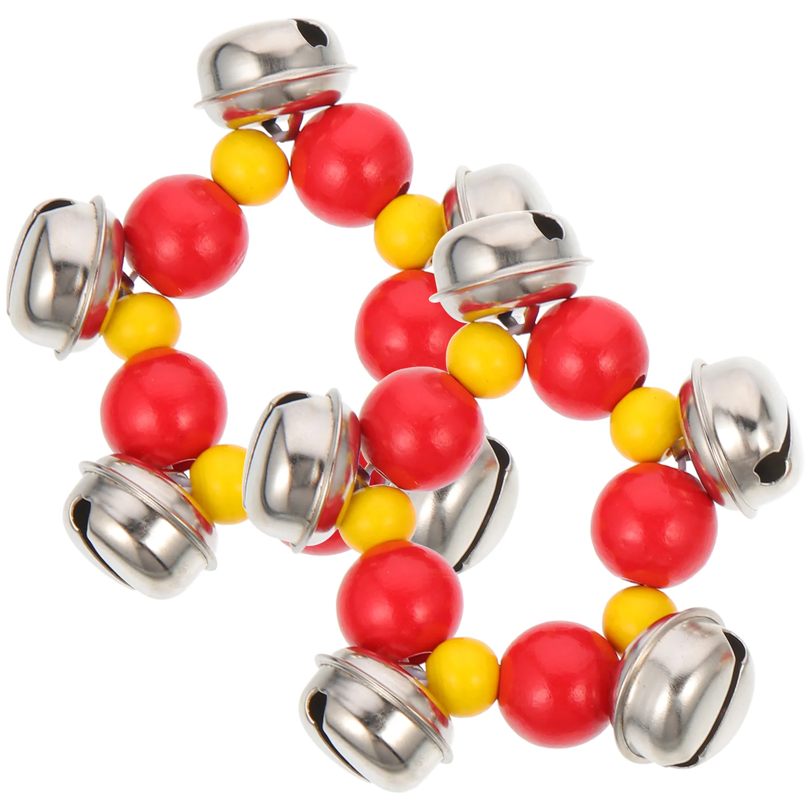

2 Pcs Wrist Bell Baby Musical Instruments Jingle Bracelet Wristband Wood Bells Kids Toys