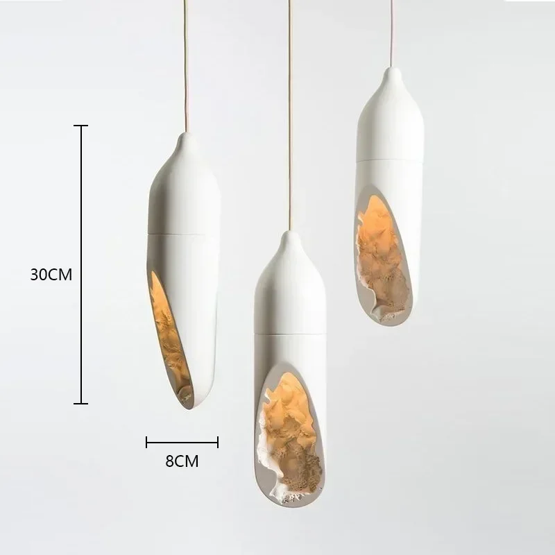 Japanese Style Wabi-Sabi Pendant Lamp Modern Creative Plaster Hanging Lamp Foyer Kitchen Bedroom Bedside Gyspum Chandelier