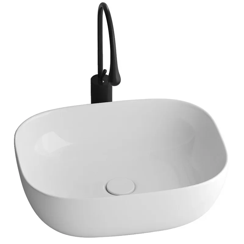

Nordic modern and simple, household, countertop single wash basin, ceramic round balcony basin