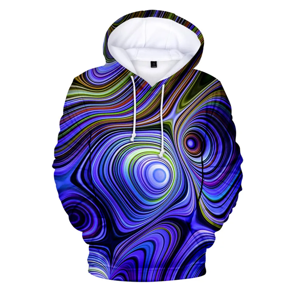 ผู้หญิงลําลอง Tie Dye พิมพ์ Hoodies ฤดูใบไม้ร่วงเสื้อแขนยาวเสื้อ Lady Daily Pocket Draw String Hooded Sweatshirts