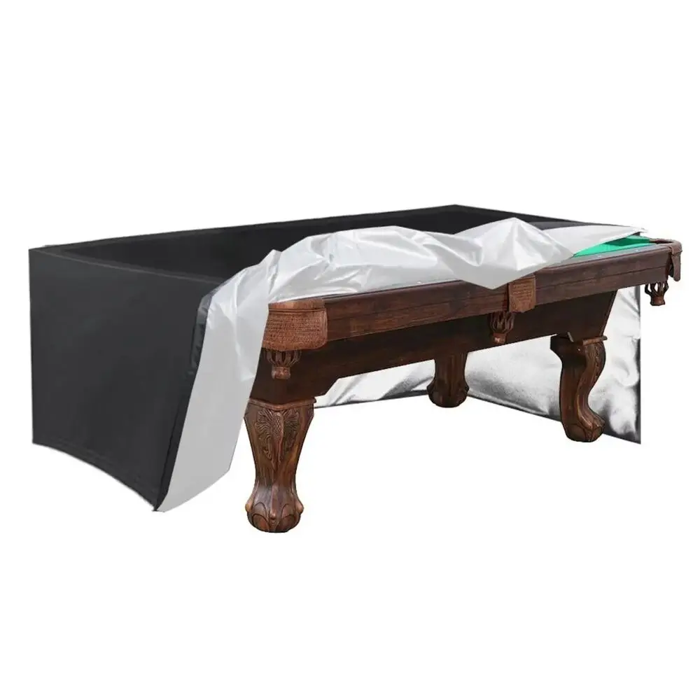

7/8/9 Feet Billiard Table Cover Waterproof Oxford Cloth Pool Table Dust Cover with Drawstring Black Snooker Table Cover