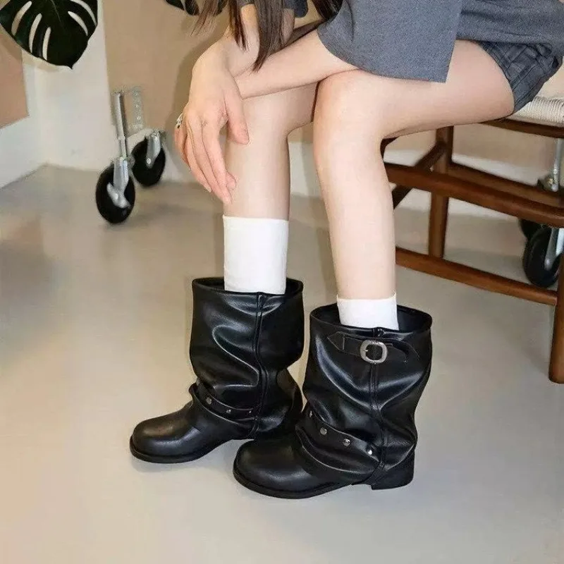 Ankle Women's Boots Designer Dress Heeled Shoes for Woman Chunky Winter Boots 2026 New Trend Fashion Chelsea Botas Para Mujer