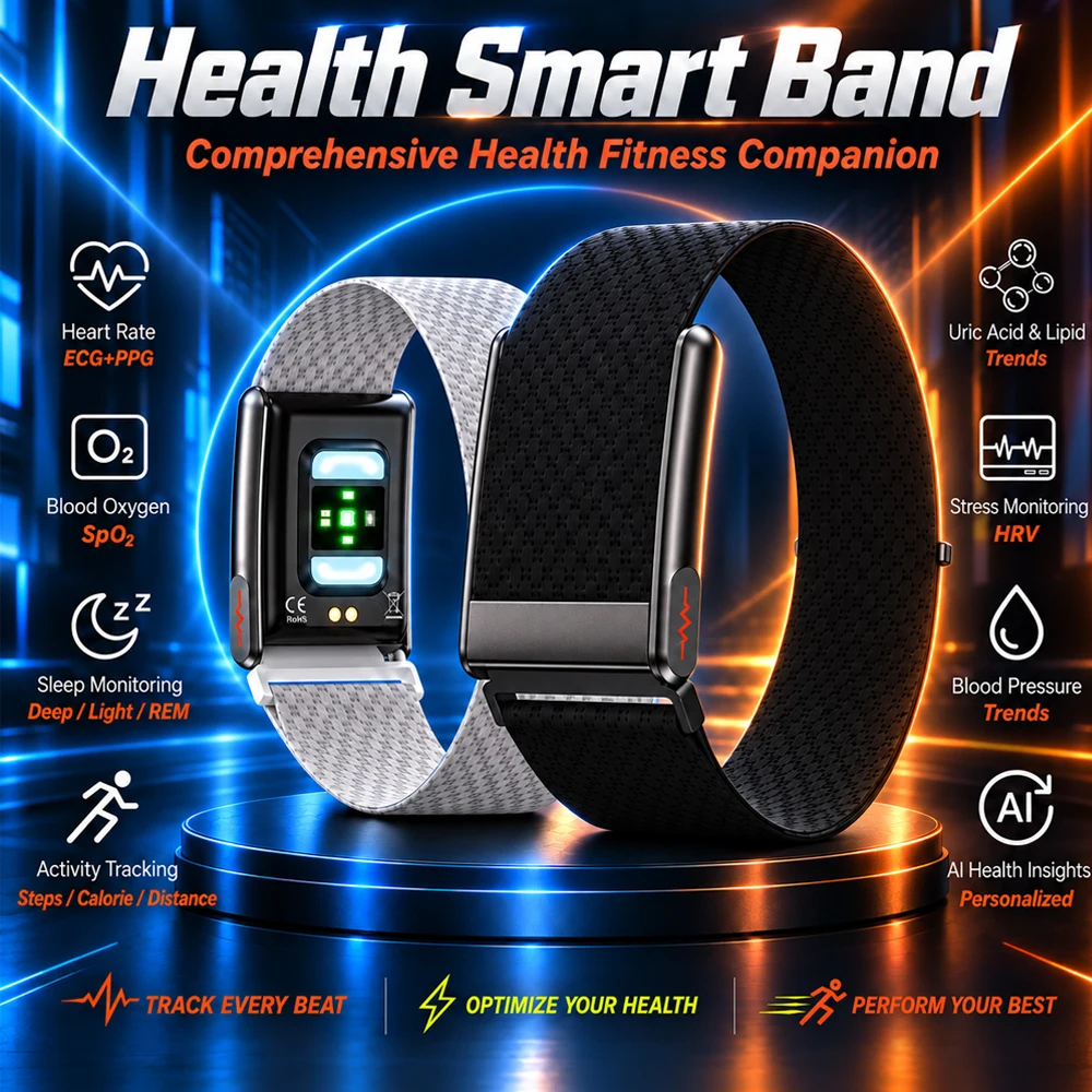 YAOCX Fitness Tracker ECG+HRV SpO2 Sport Smart Bracelet Heart Rate Blood Pressure Monitor Pedometer Smart Health Bracelet 2026
