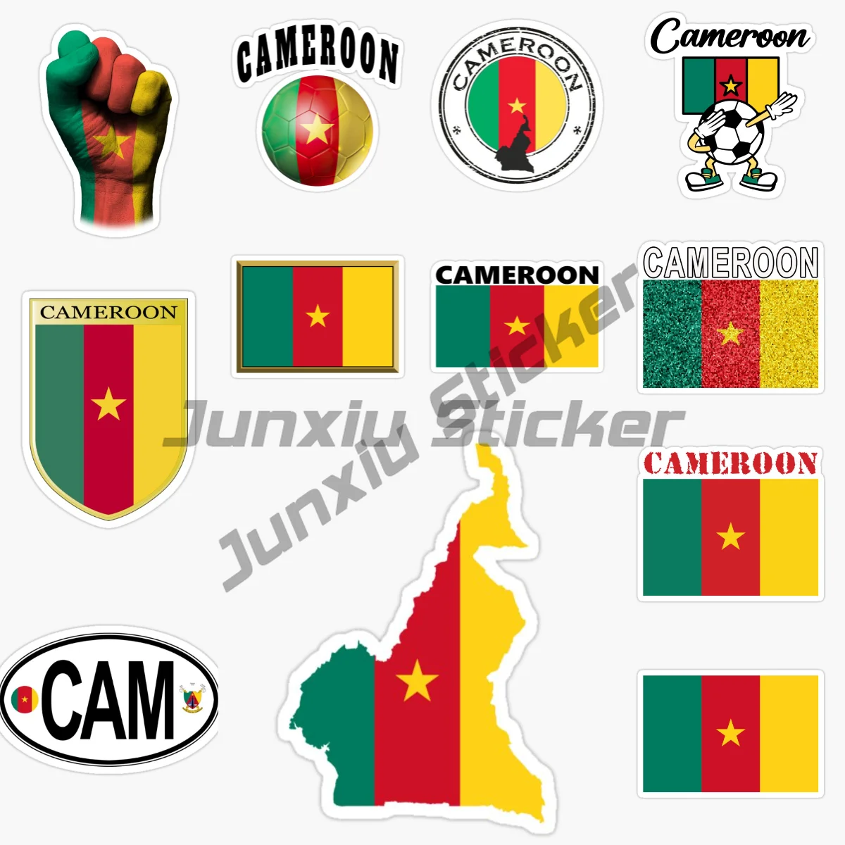 The Republic of Cameroon CAMEROON National Flag National Emblem Car Sticker Window High Quality Vinyl self-adhesive JDM Decal