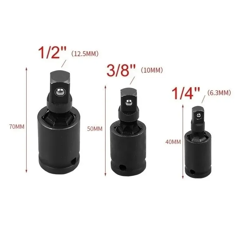 Wobble for 1/2 Tool Adapter Impact Socket Knuckle 360 1/4 Retractable Pneumatic Swivel Joint Inch Air 3/8 Degree Wrench