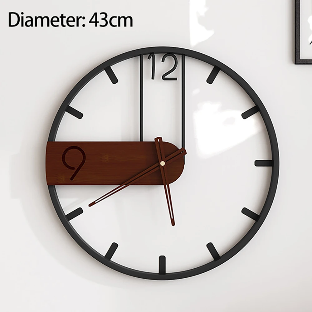 

Nordic Retro Luxurious Style Wall Clock Hanging Hollow Metal Clock For Living Room Bedroom Kitchen Wall Decor