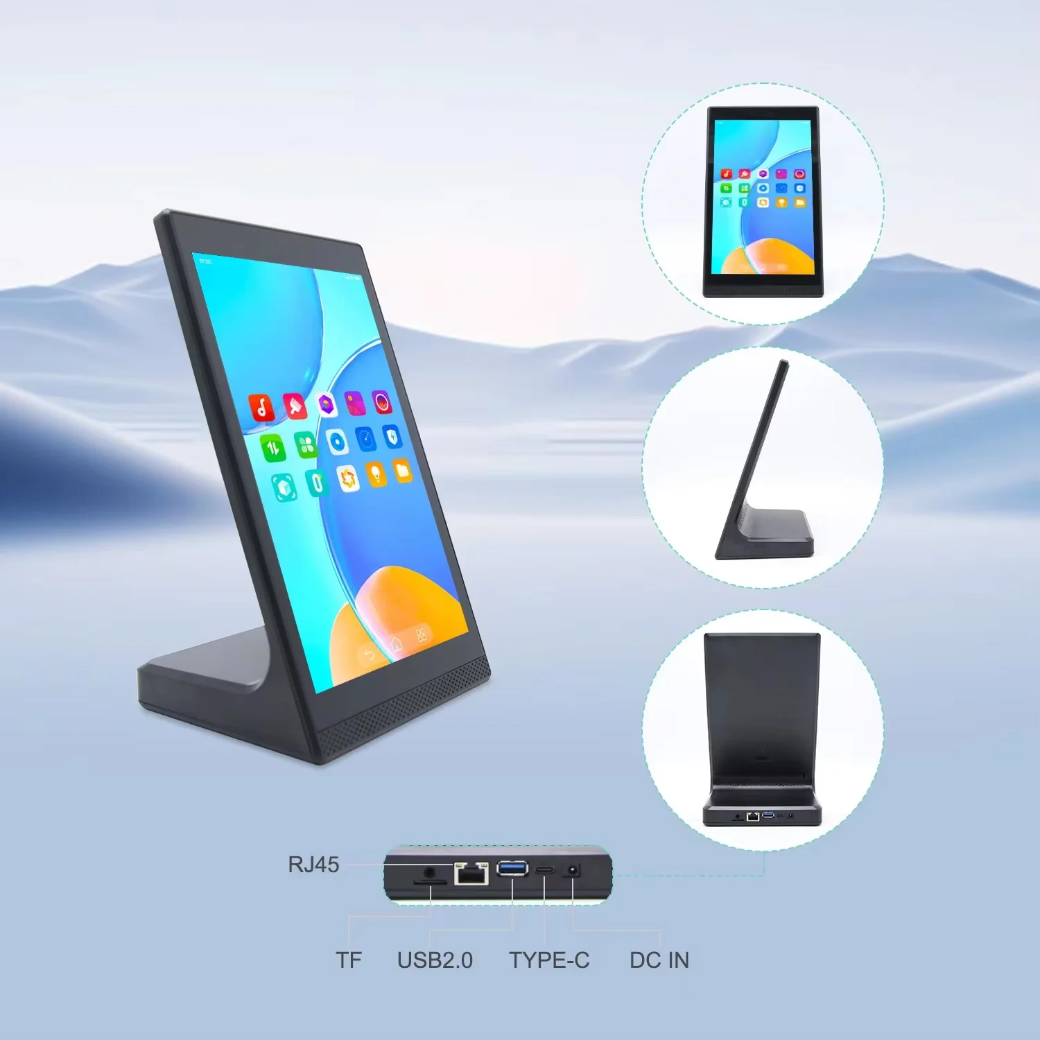 10.1 "Android 13 Ritratto Schermo POS 4G + 32G Ristorante POS Loyverse Supportato L Forma Menu Tablet Cliente Self-service Chiosco