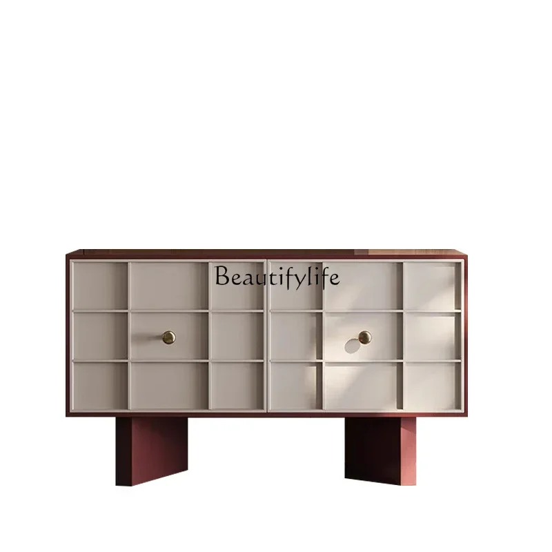 

D06French cream style dining side cabinet simple modern living room entrance cabinet against the wall