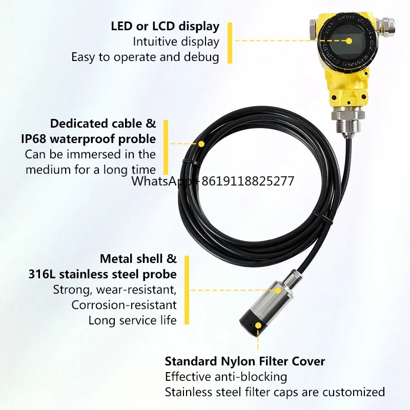 Transmissores Submersíveis De Nível De Pressão, Macsensor, 4-20mA, RS485
