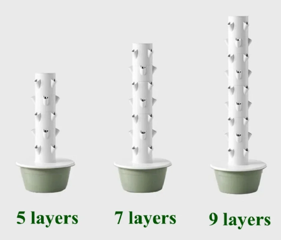 Torre idroponica Attrezzatura per colture fuori suolo verticale domestica Sistema idroponico Fioriera per verdure temporizzata intelligente