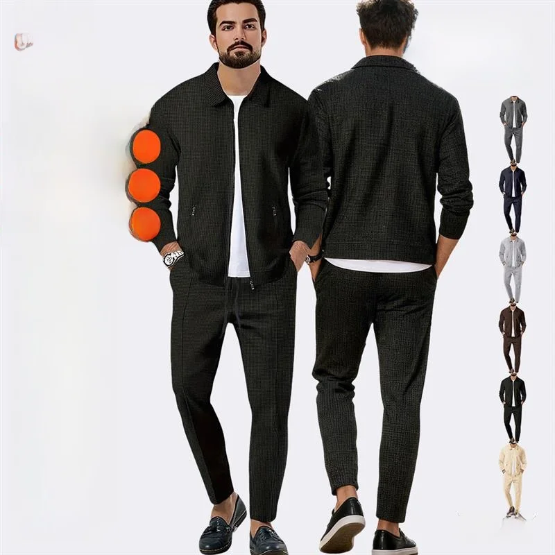 

Men's Casual Sports Jaet Long Sve Zipper Collar Set Long Pants Winter Outerwear Comfortable Breathable Faionable Men's...