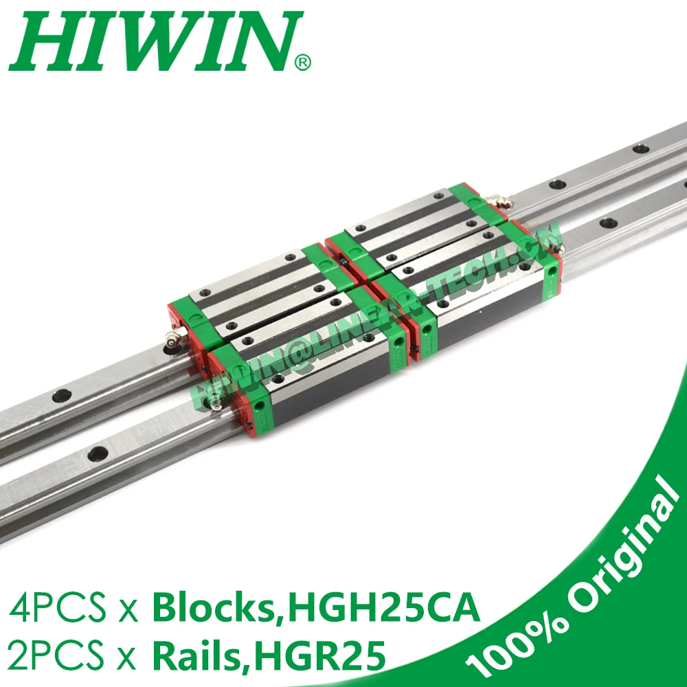 hiwin trilho de guia linear bloco da corredica do transporte hgh25ca hgr25 200 300 400 500 600 700 800 900 1000 1100 1200 router do cnc original 01