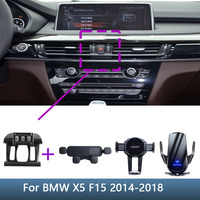 For BMW X5 F15 2014-2018 X6 F16 2015-2019 Car Phone Holder Special Fixed Bracket Base Wireless Charging Interior Accessories