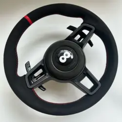 MT AUto Car Parts Full Leather Steering Wheel for Porsche Cayenne Boxster Panamera Cayman 911 991 970 997 718 Steering Wheel