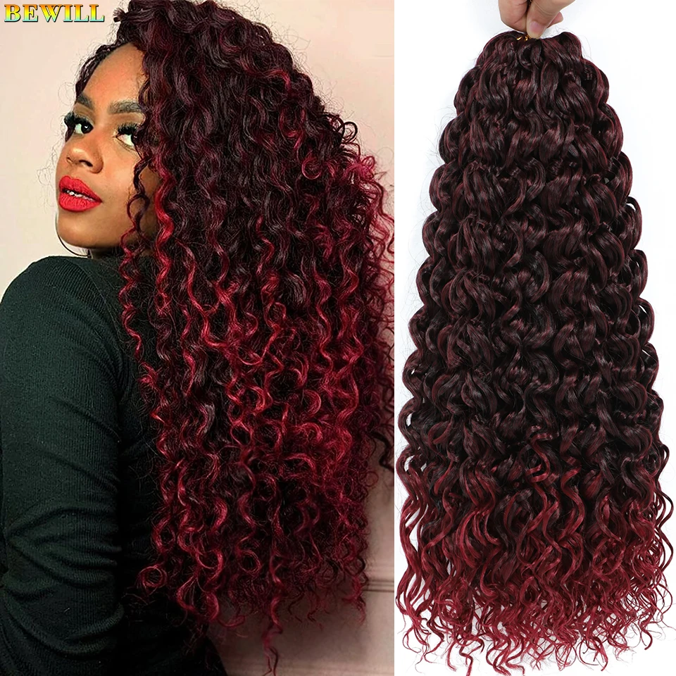 BEWILL GoGo Curl Häkelhaar 14 18 Zoll Wasserwelle Strand Curl Häkelhaar Ombre Synthetische böhmische Zöpfe Haarverlängerungen 1B – Detail 10