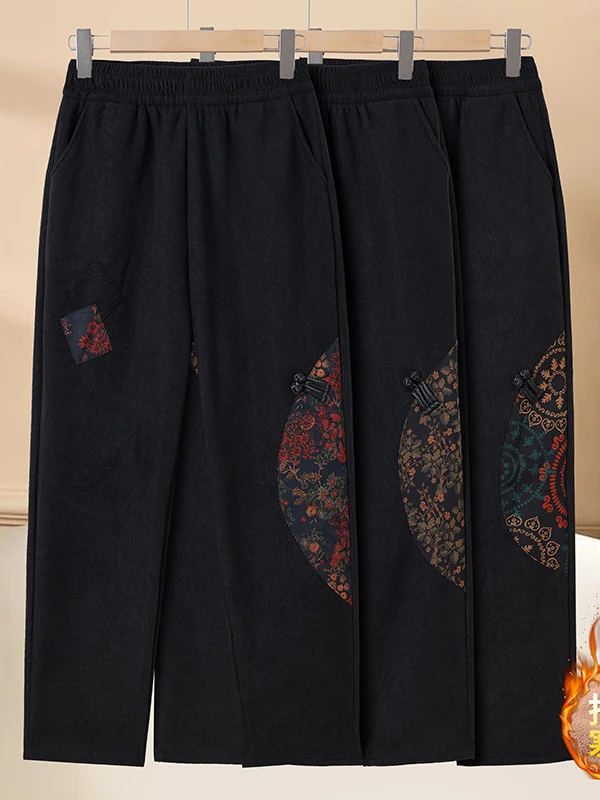 

Утепленные вельветовые брюки прямого кроя на флисовой подкладке для пожилых женщин, теплые и уютные, больших размеров, в стиле «мама», фасон «харлан»