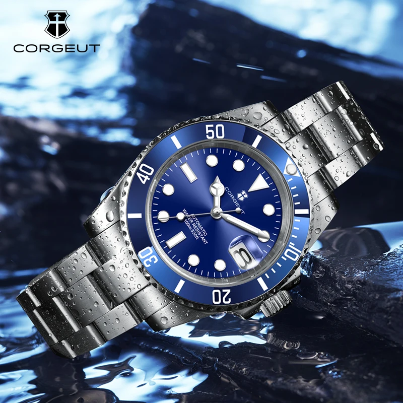 CUSTOM Logo 40mm 515 GMT Quartz Wristwatch Stainless Steel Waterproof Luxury Men Watches Top Brand Sapphire Glass Reloj Hombre