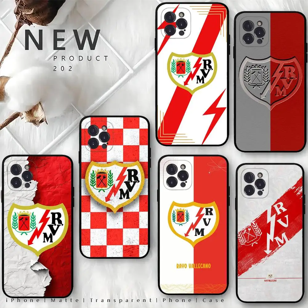 Rayo valcano de madrid triste logotipo caso de telefone para iphone 16 15 14 11 12 13 mini pro xs max capa 6 7 8 plus x funda escudo