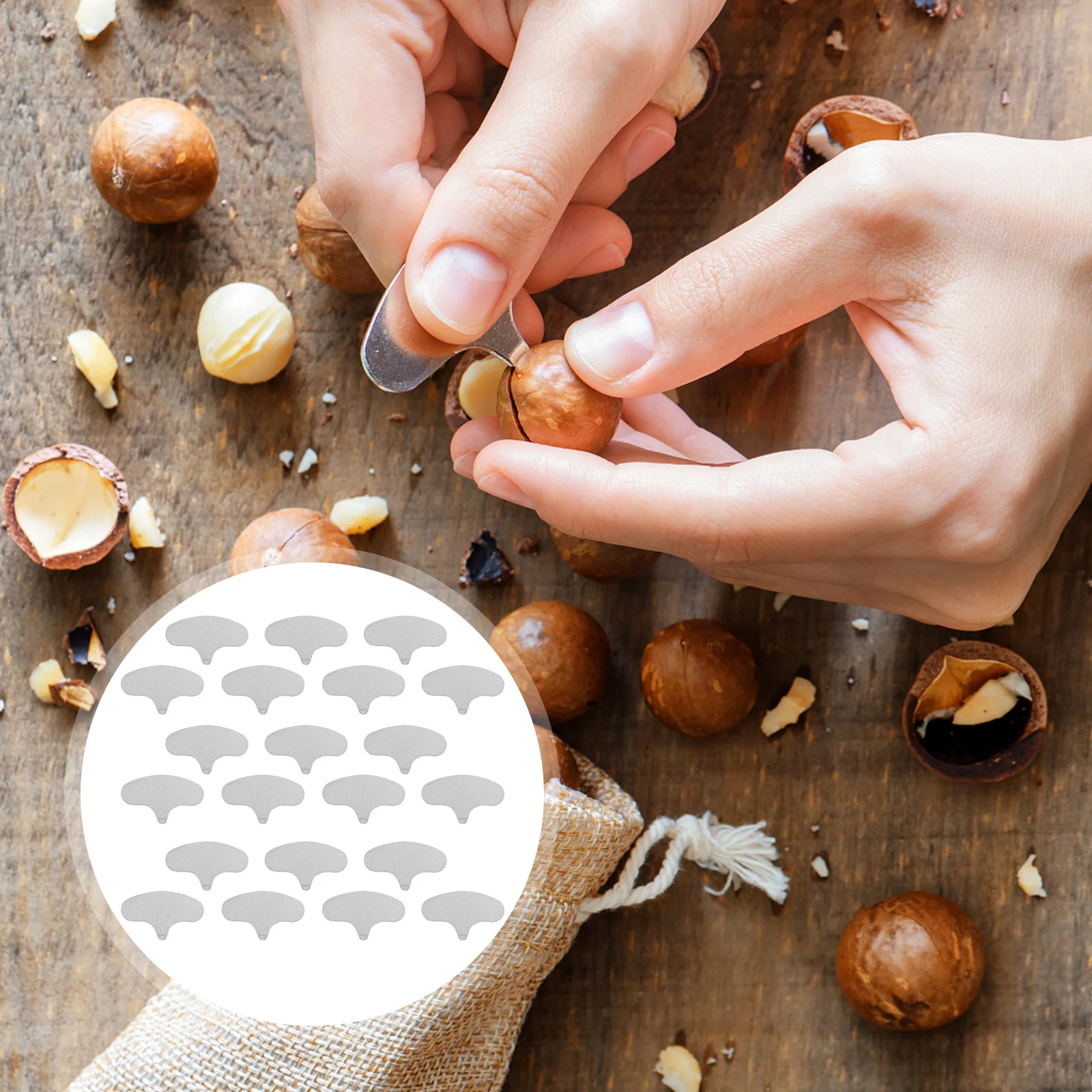 

50Pcs Iron Macadamia Nut Opener Pecan Hazelnut Accessories Smooth Surface Easy to Use Macadamia Opener