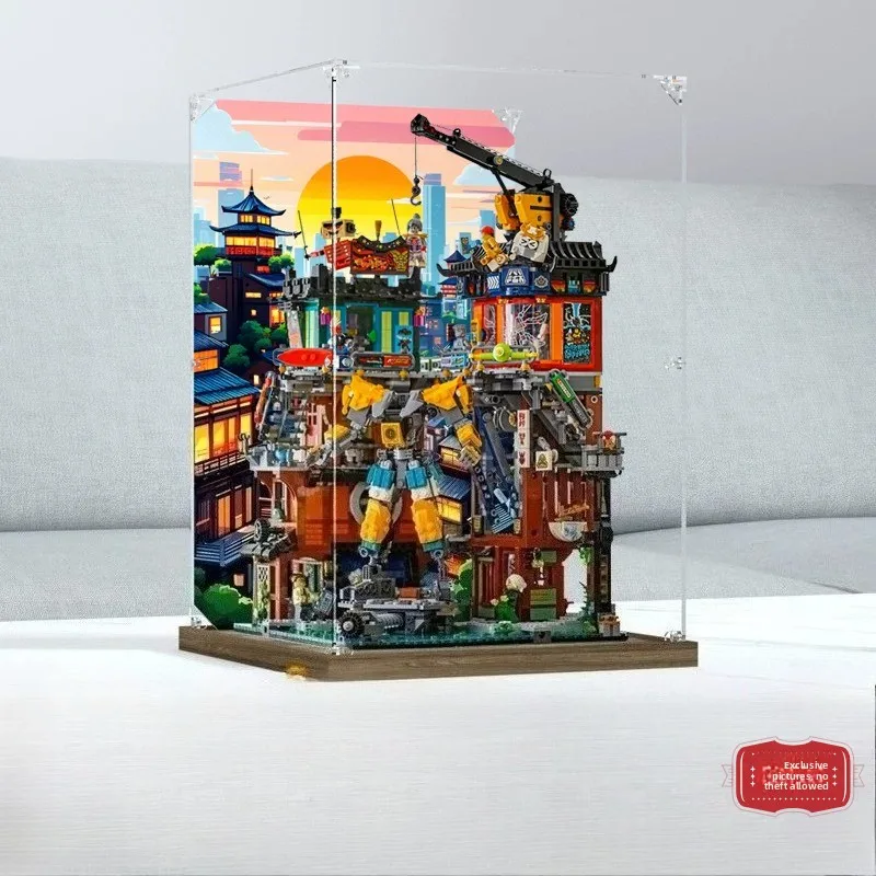 Suitable for LEGO 71837 Ninjago City Workshop building block storage model display box to give your baby a warm home