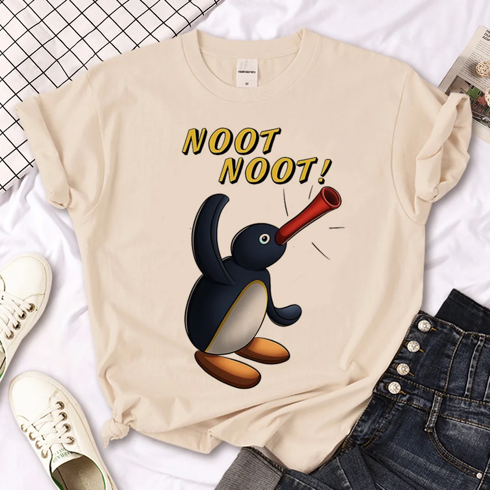 Pingu t shirt women comic Tee female harajuku clothes