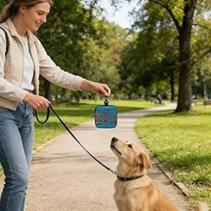 ~Portable Dog Snack Bag with Transparent Window and Zipper - Clip-on Training Snack Bag for Walking, Outdoors, and Daily Reward
