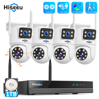 Hiseeu 6MP WiFi Dual Lens Camera Security System Kit 3K IP Cameras Security System 16CH NVR Wireless CCTV Surveillance System