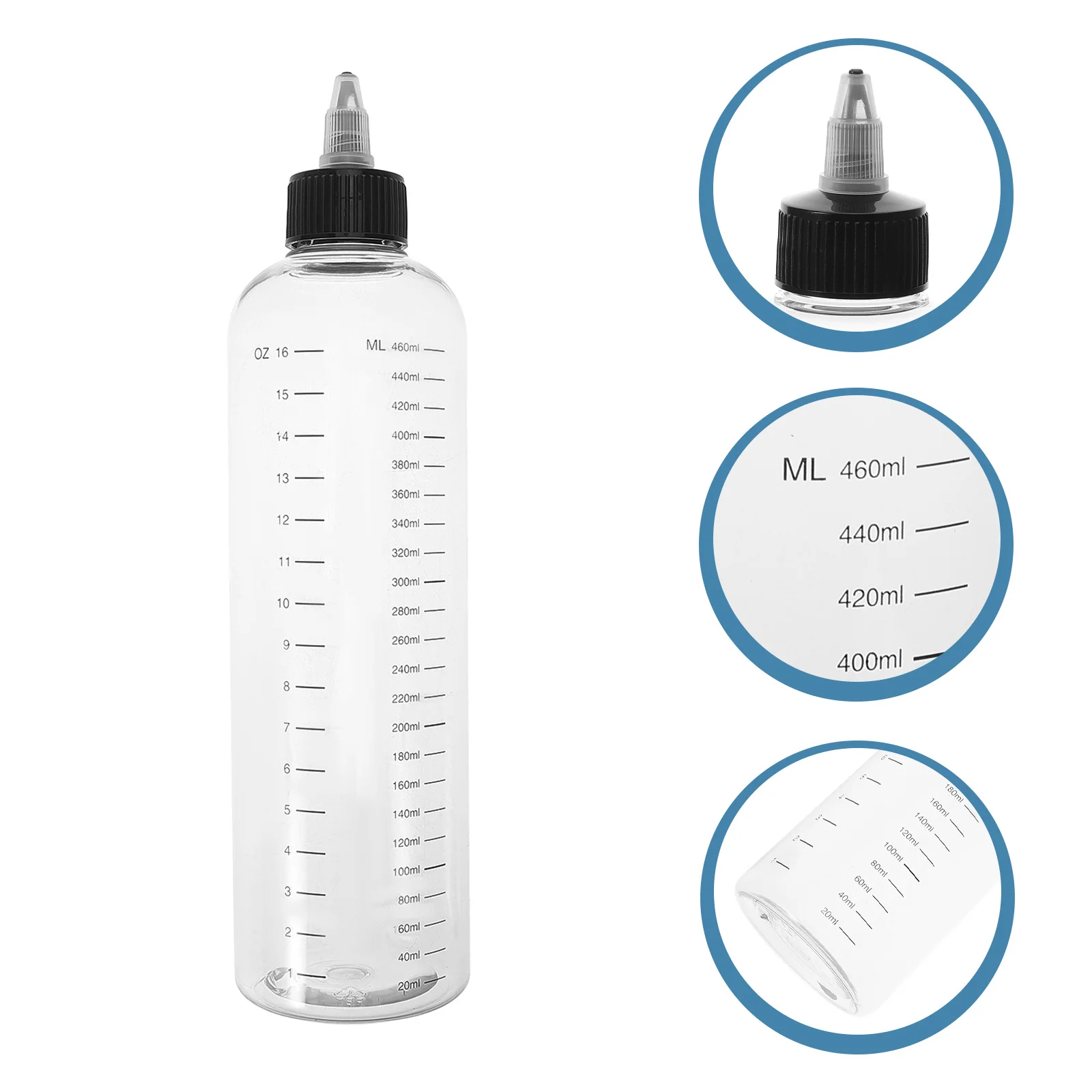 

2 шт., бутылка-аппликатор для краски для волос, прозрачная многоразовая бутылка с градуированными следами, портативная для домашнего использования в салоне, смешивание цветов